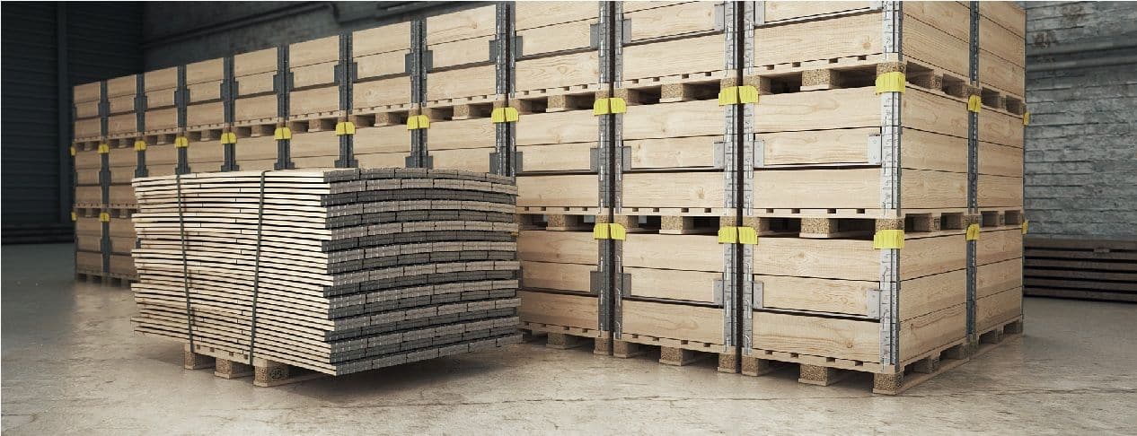 Aluminium cans packed on pallets for export