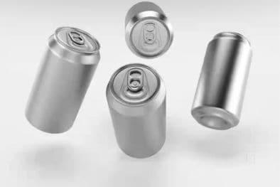 Silver aluminium cans